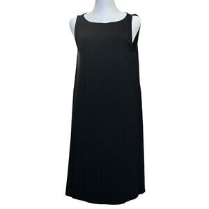 Eileen Fisher Womens Black Viscose Jersey Spandex Tank Midi Dress Size M #C1179